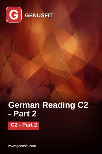 GenusFit: German Reading C2. Part 2/7
