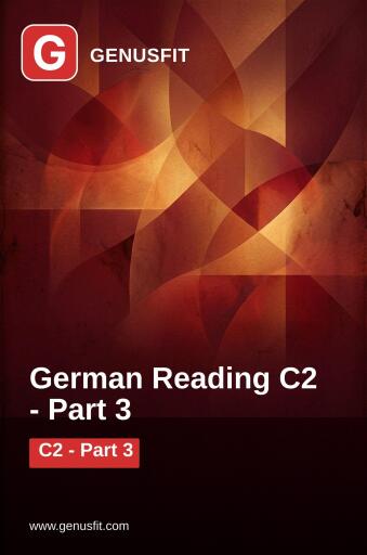 GenusFit: German Reading C2. Part 3/7