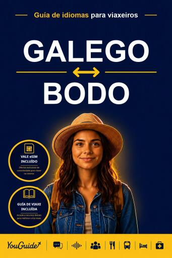 Portada del libro «The Language Guide for Travelers - Galician to Bodo», de YouGuide