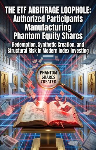 Portada del libro «The ETF Arbitrage Loophole: Authorized Participants Manufacturing Phantom Equity Shares», de Warren Riggs