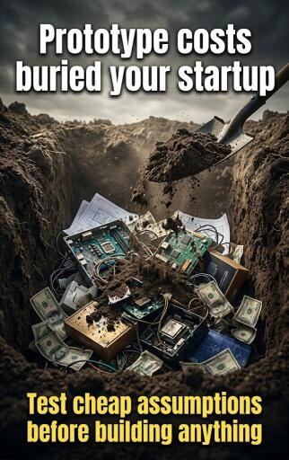 Portada del libro «Prototype costs buried your startup», de Claire Monroe