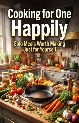 Portada del libro «Cooking for One, Happily», de Rebecca Hayworth