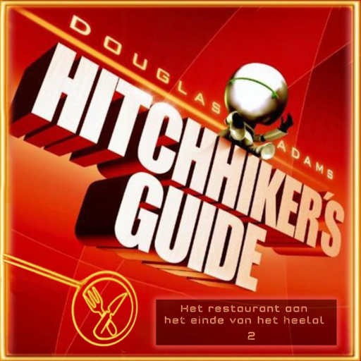 Portada del audiolibro «Hitchhiker's guide 2: Het restaurant aan het einde van het heelal», de Douglas Adams