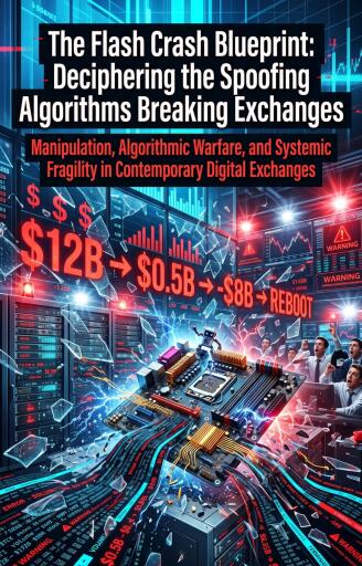 Portada del libro «The Flash Crash Blueprint: Deciphering the Spoofing Algorithms Breaking Exchanges», de Maxwell Washington