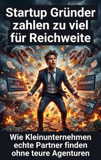 Portada del libro «Startup Gründer zahlen zu viel für Reichweite», de Dieter Falkenrath