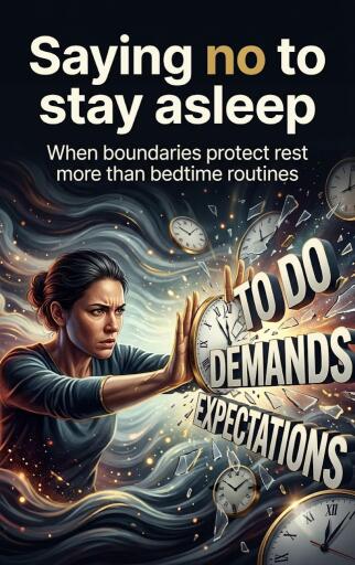 Portada del libro «Saying no to stay asleep», de Tyler Ashford