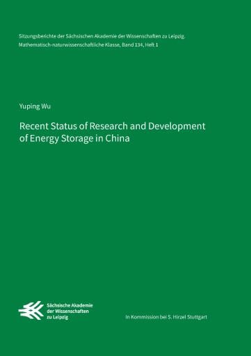 Portada del libro «Recent Status of Research and Development of Energy Storage in China»