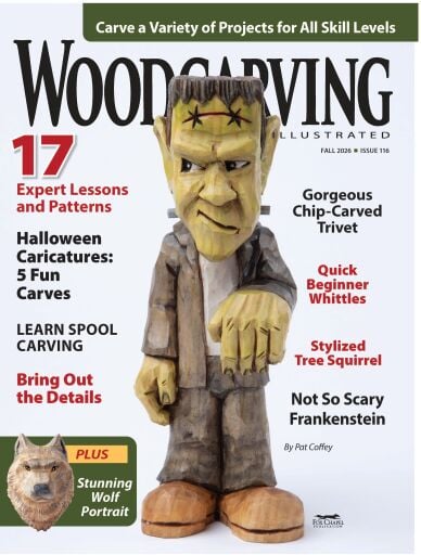 Portada del libro «Woodcarving Illustrated Issue 116 Fall 2026», de Editors of Woodcarving Illustrated