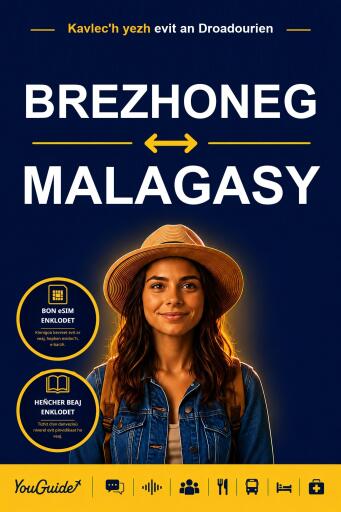 Portada del libro «The Language Guide for Travelers - Breton to Malagasy», de YouGuide
