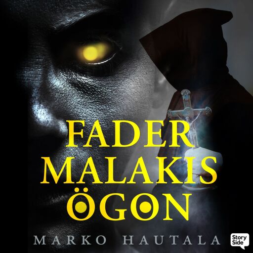 Portada del audiolibro «Fader Malakis ögon», de Marko Hautala