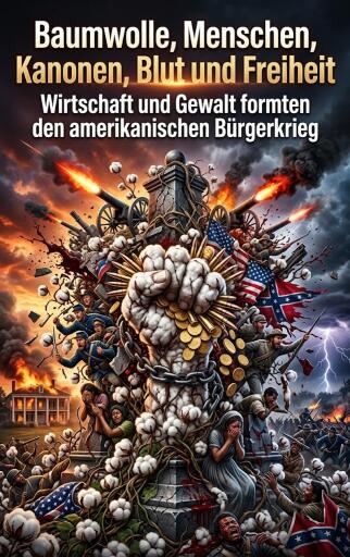 Portada del libro «Baumwolle, Menschen, Kanonen, Blut und Freiheit», de Kerstin Adler
