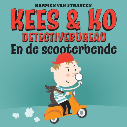 Portada del audiolibro «Kees& Ko detective bureau en de scooterbende», de Harmen van Straaten