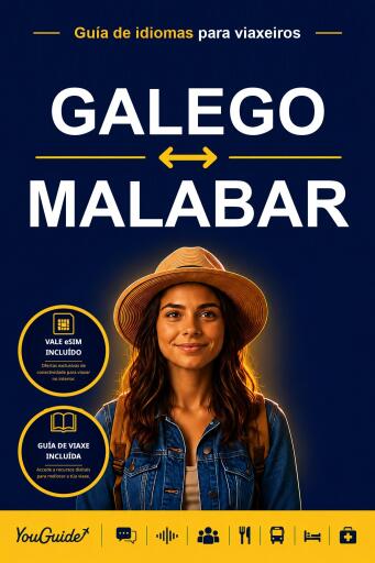 Portada del libro «The Language Guide for Travelers - Galician to Malayalam», de YouGuide