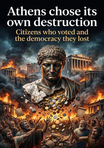 Portada del libro «Athens chose its own destruction», de Nathaniel Crosswyn