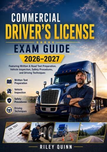 Portada del libro «Commercial Driver's License Exam Guide 2026–2027», de RILEY QUINN