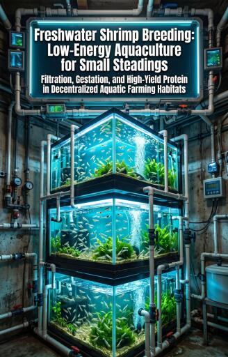 Portada del libro «Freshwater Shrimp Breeding: Low-Energy Aquaculture for Small Steadings», de Richard E. Peterson