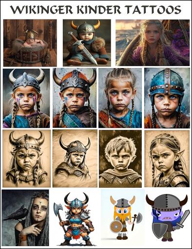 Portada del libro «33 Wikinger Kinder Tattoos.», de Otmar Trierweiler