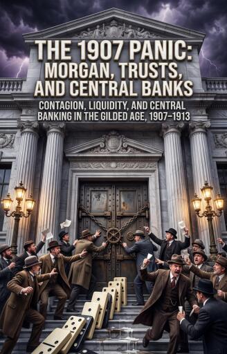 Portada del libro «The 1907 Panic: Morgan, Trusts, and Central Banks», de Joshua Thompson