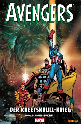 Portada del libro «Avengers - Der Kree/Skrull-Krieg», de Roy Thomas