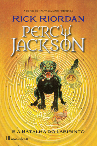 Portada del libro «Percy Jackson e a Batalha do Labirinto», de Rick Riordan
