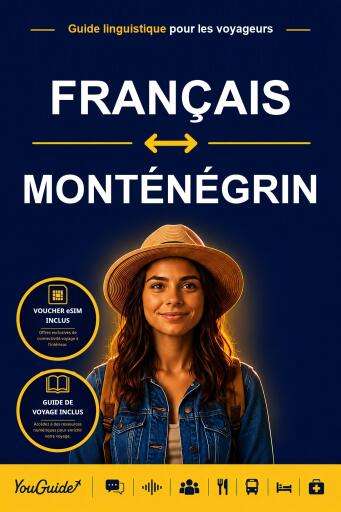 Portada del libro «The Language Guide for Travelers - French to Montenegrin», de YouGuide