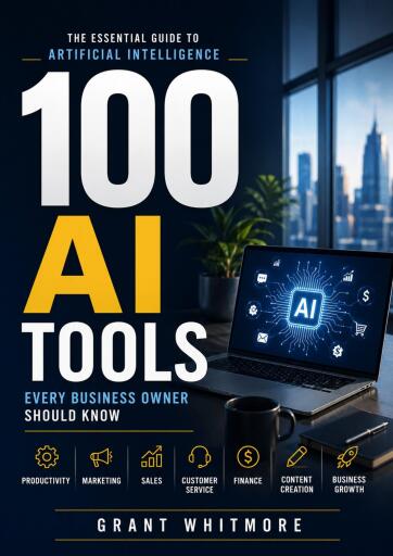 Portada del libro «100 AI Tools Every Business Owner Should Know», de Grant Whitmore