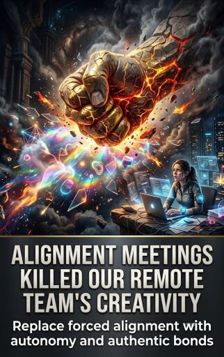 Portada del libro «Alignment meetings killed our remote team's creativity», de Emma Whitaker