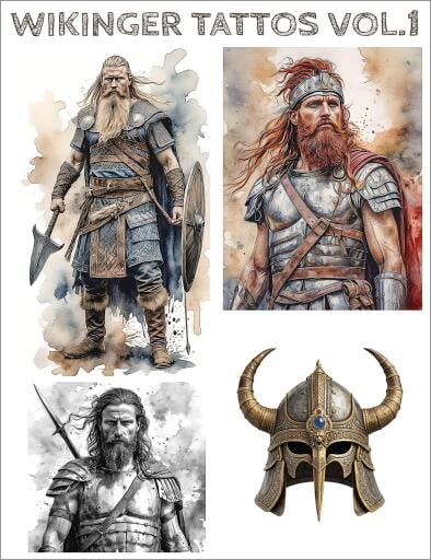 145 Wikinger Tattoo Vorlagen (Viking Tattoos). Volume 1