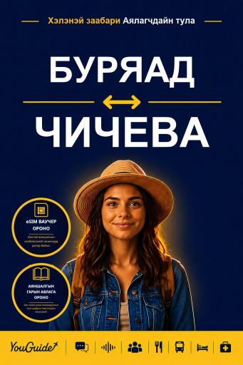 Portada del libro «The Language Guide for Travelers - Buryat to Chichewa», de YouGuide