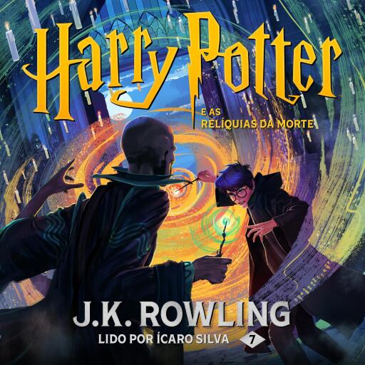 Portada del audiolibro «Harry Potter e as Relíquias da Morte», de J.K. Rowling