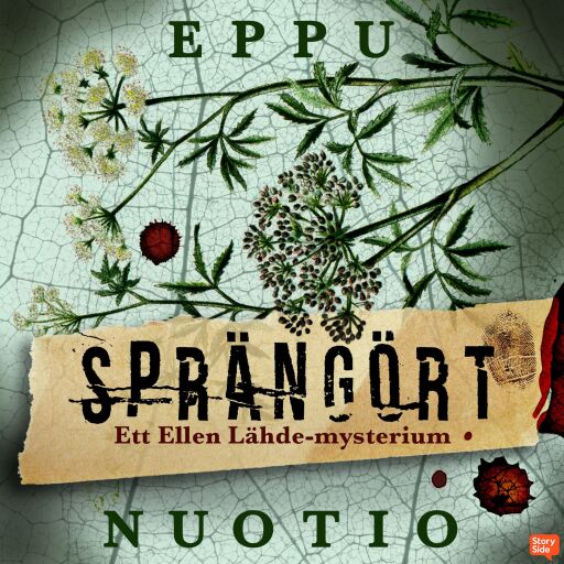 Portada del audiolibro «Sprängört», de Eppu Nuotio