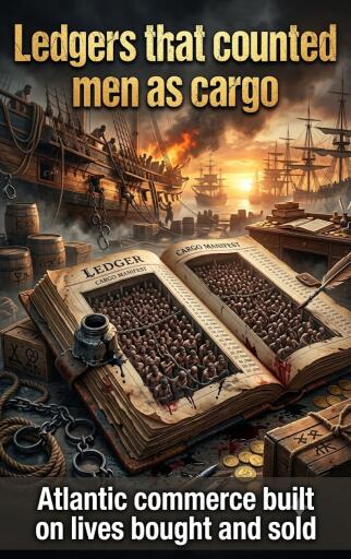 Portada del libro «Ledgers that counted men as cargo», de Zoe Anderson