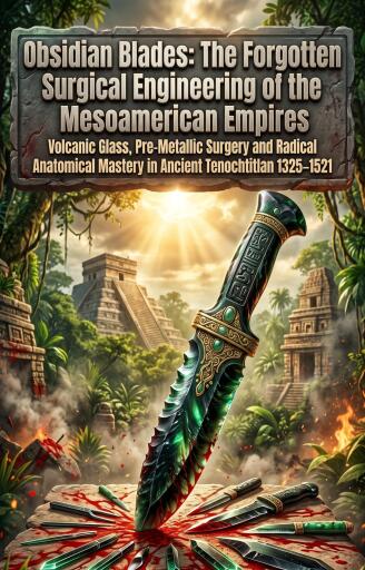 Portada del libro «Obsidian Blades: The Forgotten Surgical Engineering of the Mesoamerican Empires», de Christopher Diaz