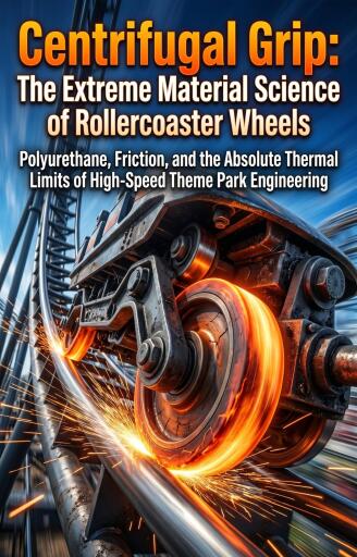 Portada del libro «Centrifugal Grip: The Extreme Material Science of Rollercoaster Wheels», de Craig Thomas