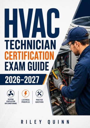 Portada del libro «HVAC Technician Certification Exam Guide 2026–2027», de RILEY QUINN