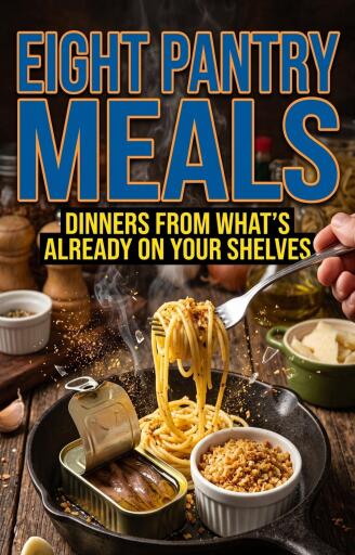 Portada del libro «Eight Pantry Meals», de Rebecca Hayworth