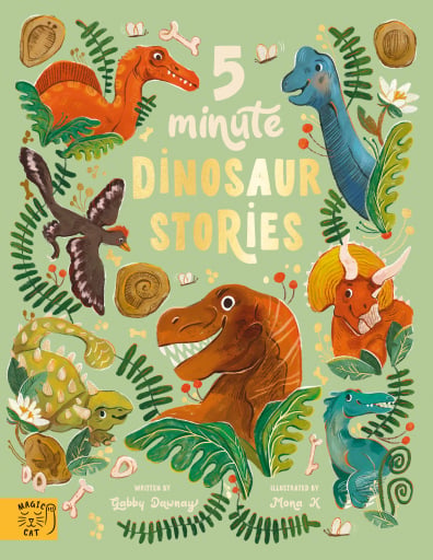 Portada del libro «5 Minute Dinosaur Stories», de Gabby Dawnay