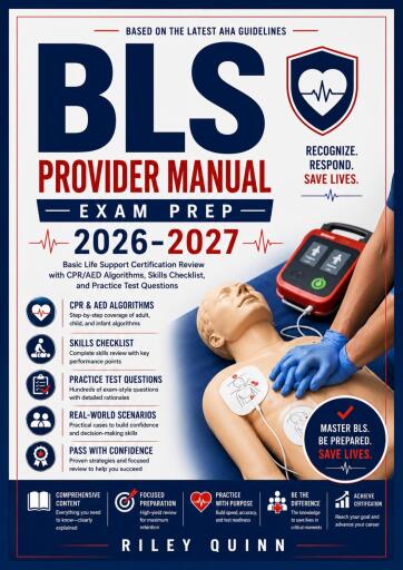 Portada del libro «BLS Provider Manual Exam Prep 2026-2027», de RILEY QUINN