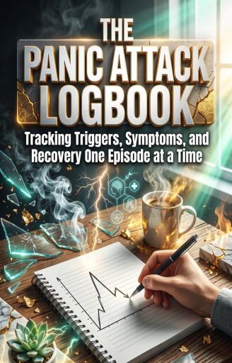 Portada del libro «The Panic Attack Logbook», de Dr. Mira Hutchens