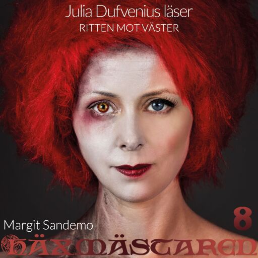 Portada del audiolibro «Ritten mot väster», de Margit Sandemo