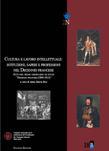 Portada del libro «Cultura e lavoro intellettuale: istituzioni, saperi e professioni nel Decennio francese», de AAVV