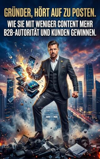Portada del libro «Gründer, hört auf zu posten.», de Max Vollmerstahl