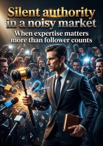 Portada del libro «Silent authority in a noisy market», de Elijah Morgan
