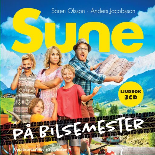 Portada del audiolibro «Sune på bilsemester», de Sören Olsson, Anders Jacobsson
