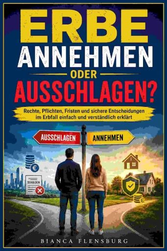 Portada del libro «Erbe annehmen oder ausschlagen?», de Bianca Flensburg