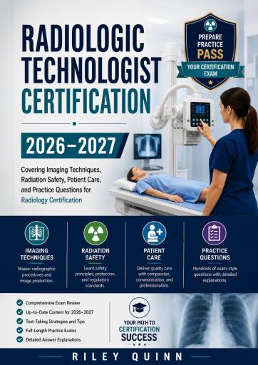 Portada del libro «Radiologic Technologist Certification Exam Guide 2026–2027», de RILEY QUINN