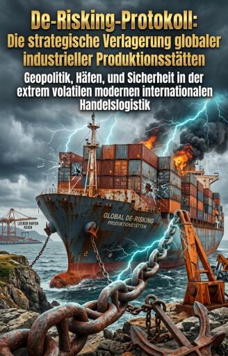 Portada del libro «De-Risking-Protokoll: Die strategische Verlagerung globaler industrieller Produktionsstätten», de Marcus Lehnhoff
