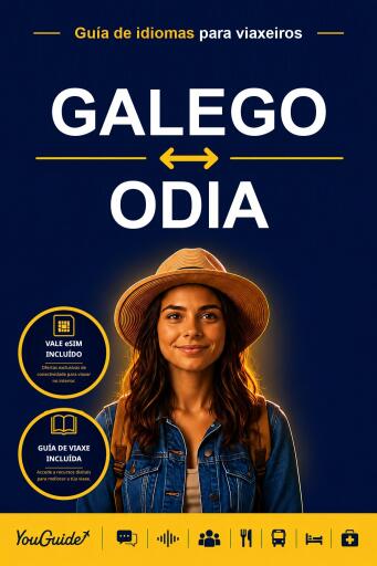 Portada del libro «The Language Guide for Travelers - Galician to Odia», de YouGuide