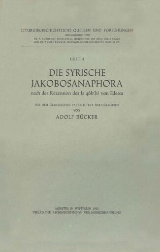Die syrische Jakobosanaphora