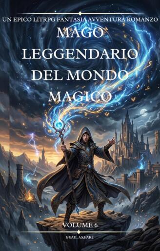 Portada del libro «Mago Leggendario del Mondo Magico:Un Epico LitRPG Fantasia Avventura Romanzo (Volume 6)», de Beail As.Fart